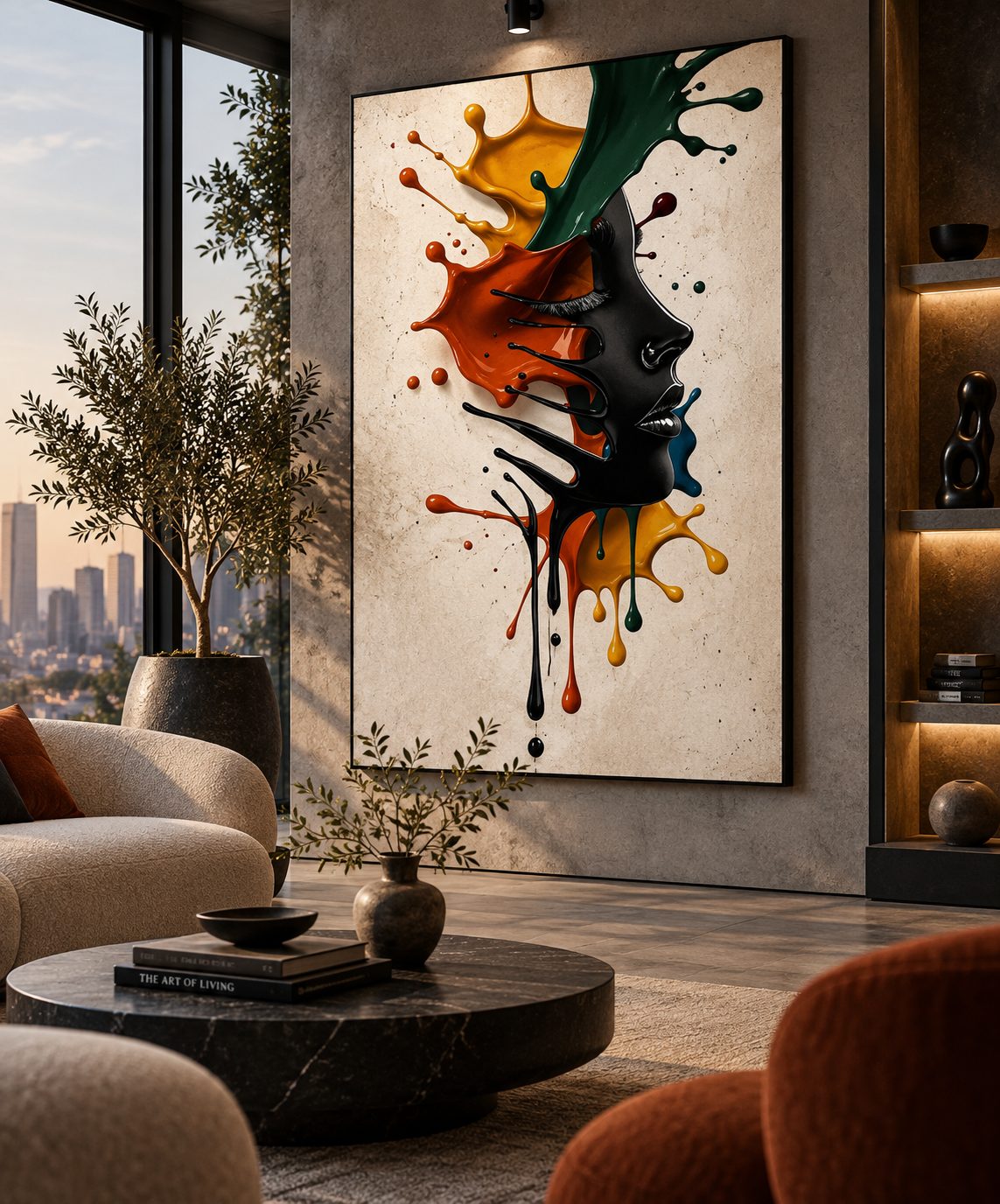 Custom canvas art Dubai — handcrafted painting in a luxury interior by Blenc Art 03