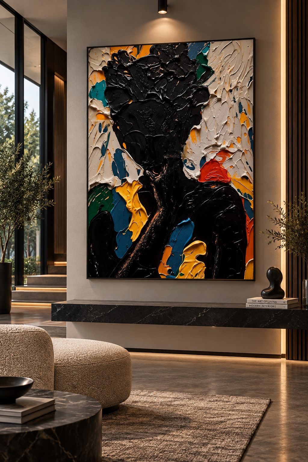 Custom canvas art Dubai — handcrafted painting in a luxury interior by Blenc Art 06
