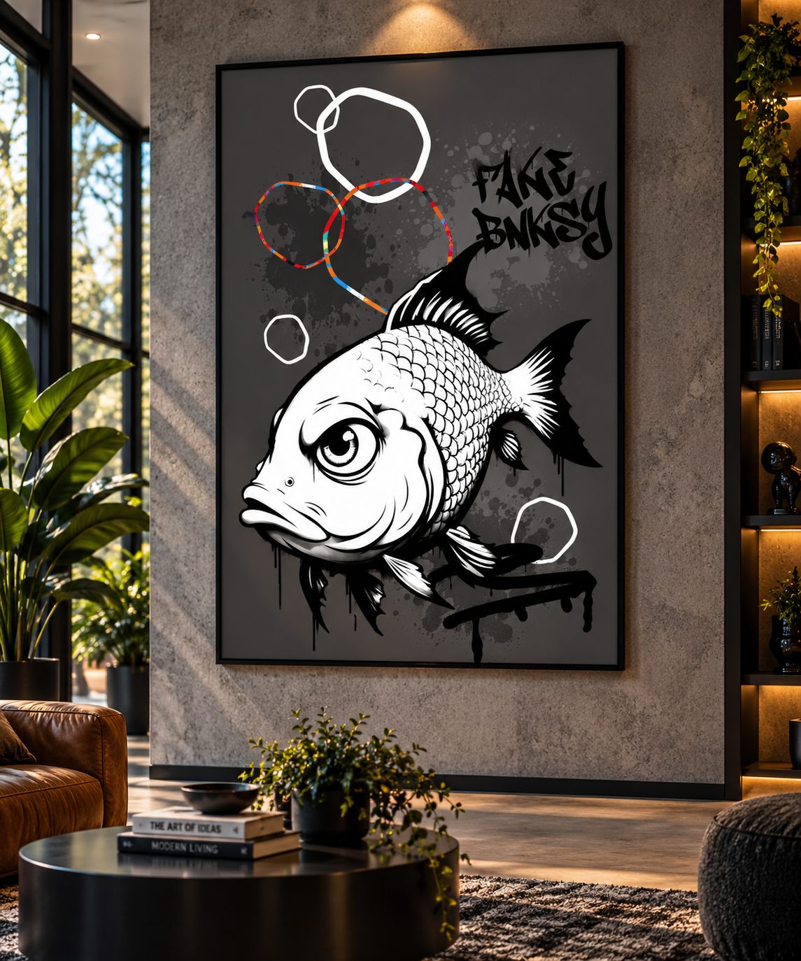 Custom canvas art Dubai — handcrafted painting in a luxury interior by Blenc Art 23