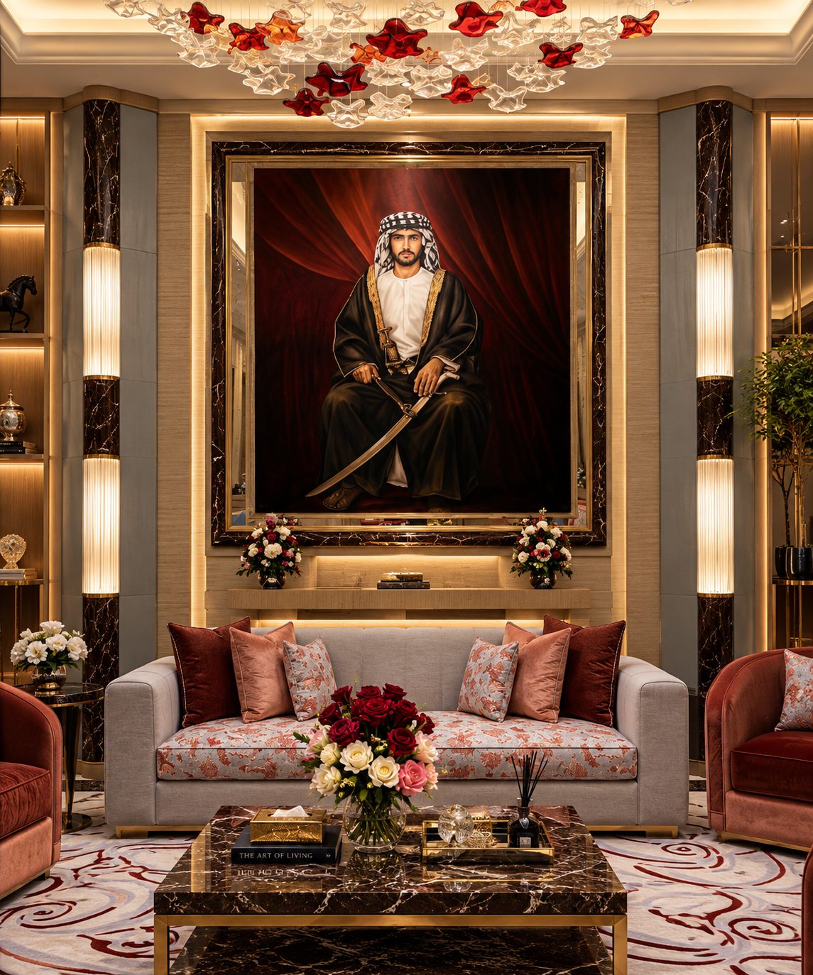 Custom canvas art Dubai — handcrafted painting in a luxury interior by Blenc Art 25