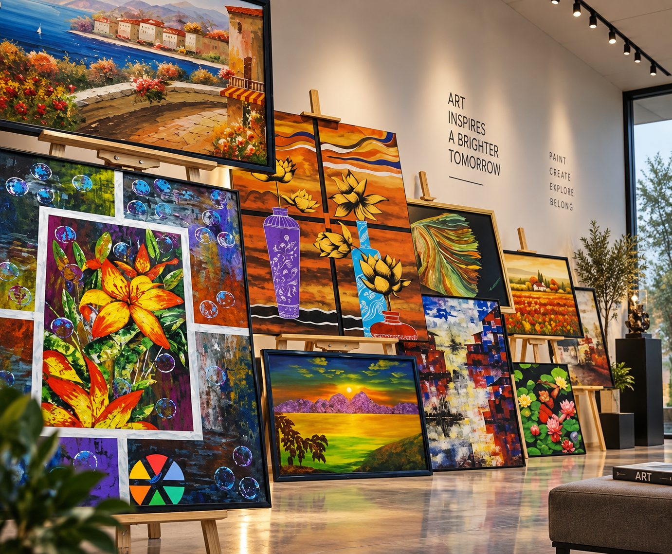 Blenc Art studio Dubai — original canvas paintings on display in the gallery