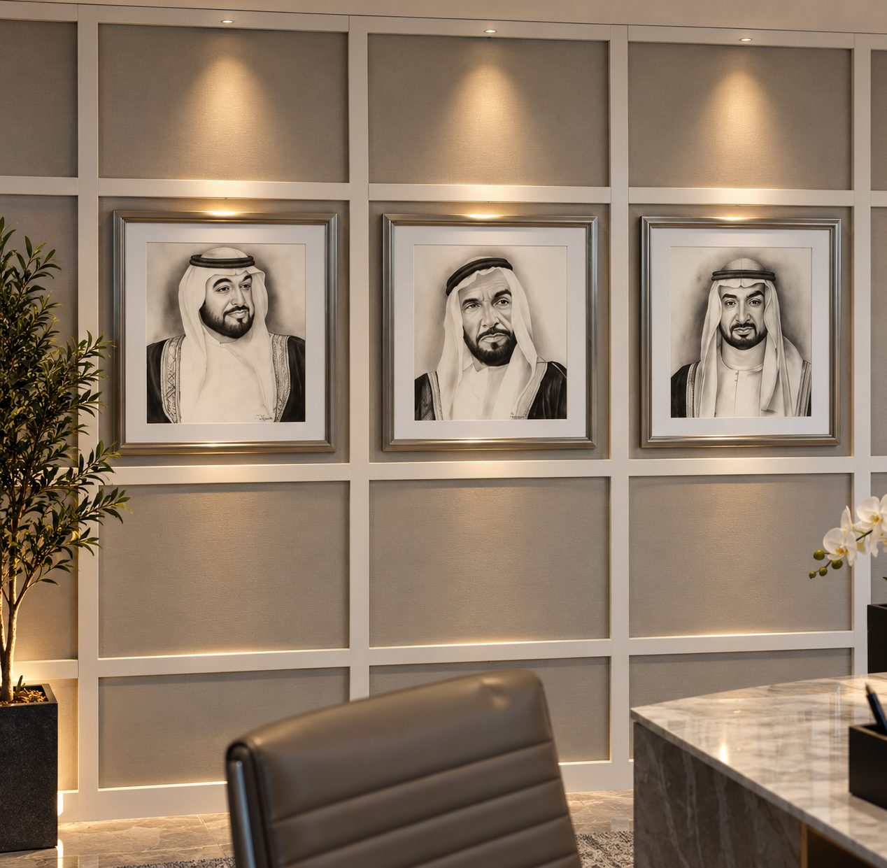 Custom canvas art Dubai — handcrafted painting in a luxury interior by Blenc Art 41