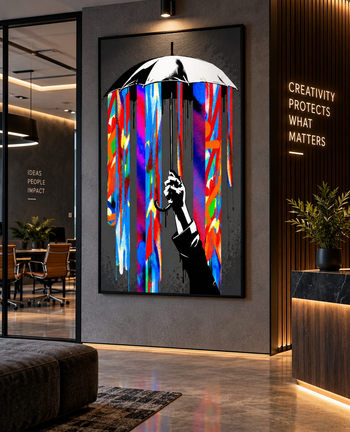 Custom canvas art Dubai — handcrafted painting in a luxury interior by Blenc Art 42