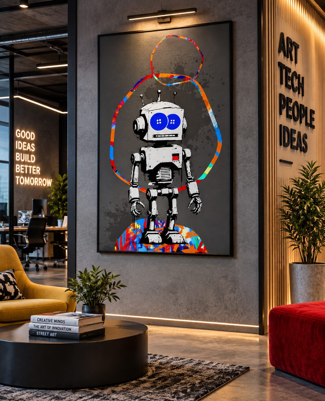 Custom canvas art Dubai — handcrafted painting in a luxury interior by Blenc Art 51
