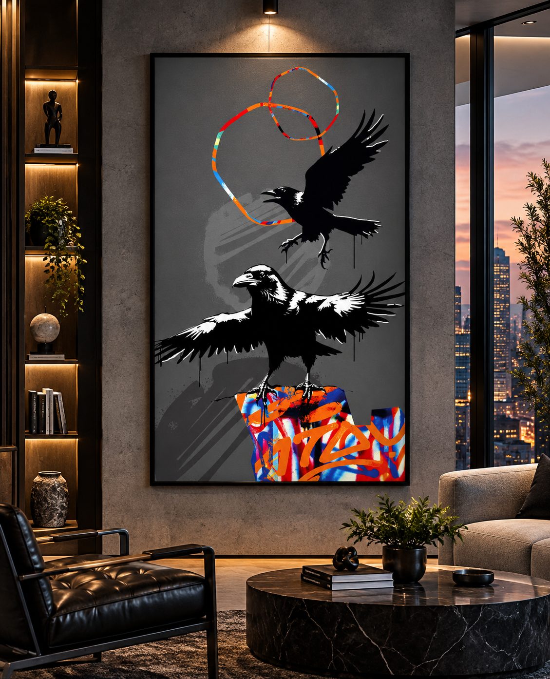 Custom canvas art Dubai — handcrafted painting in a luxury interior by Blenc Art 54