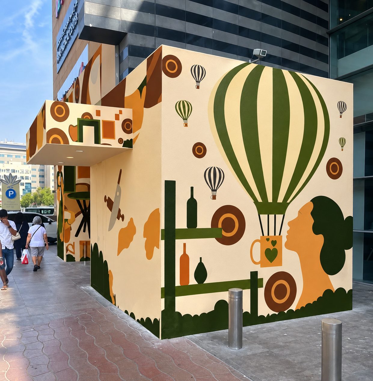 Hand-painted wall mural Dubai — commissioned mural installation by Blenc Art 12