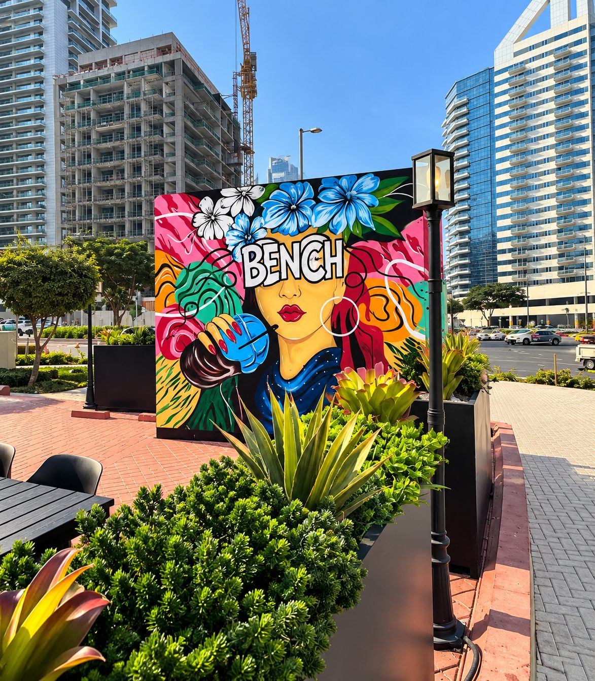 Hand-painted wall mural Dubai — commissioned mural installation by Blenc Art 19