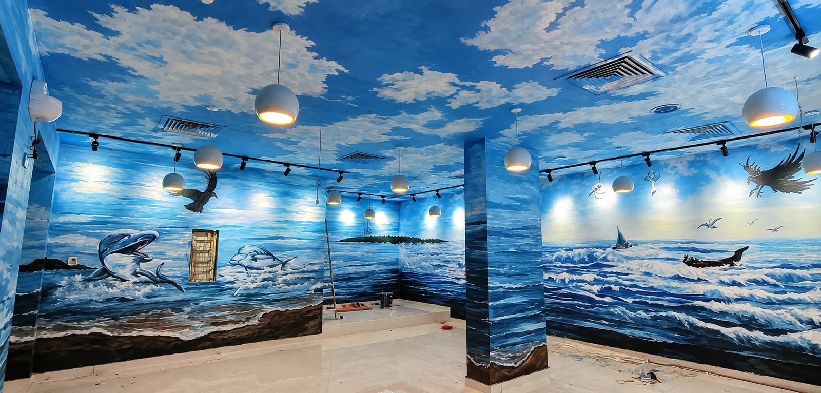 Hand-painted wall mural Dubai — commissioned mural installation by Blenc Art 39