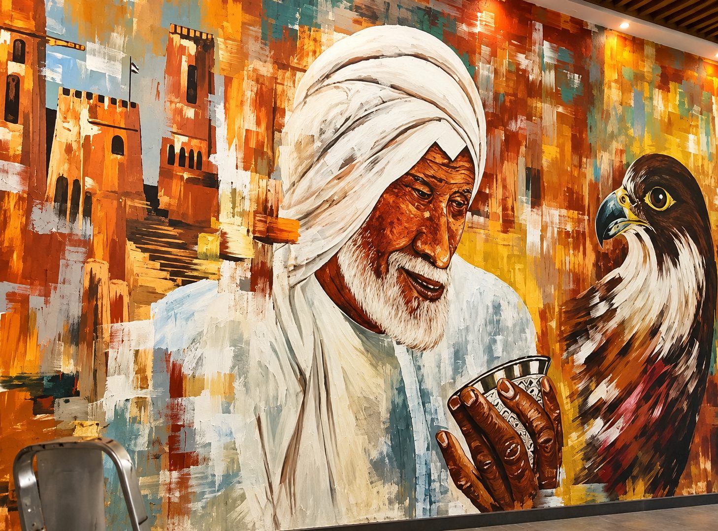 Hand-painted wall mural Dubai — commissioned mural installation by Blenc Art 46